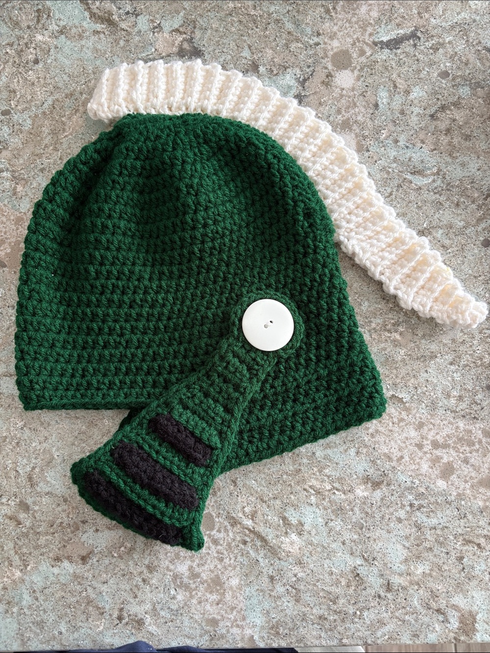 Handmade MSU Spartan Crocheted Hat